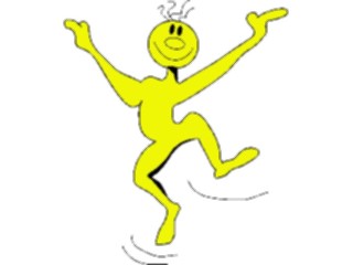 Sticker Custom Preview Image #044367 Cartoons Offbeat Yellow Dude Jumping