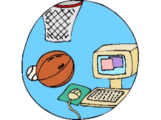Sticker Custom Preview Image #046251 Computers Cartoons Computer Basketball