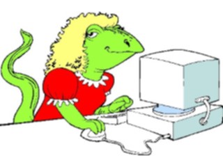 Sticker Custom Preview Image #046302 Computers Cartoons Computer Lizard