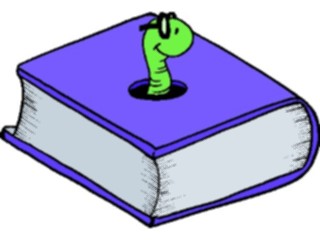 Sticker Custom Preview Image #050304 Education Schools Cartoons Bookworm2
