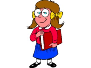 Sticker Custom Preview Image #050307 Education Schools Cartoons Bookworm Girl