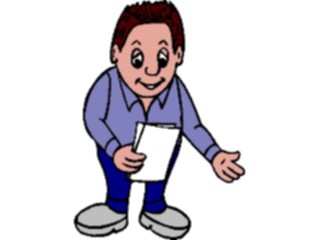 Sticker Custom Preview Image #050310 Education Schools Cartoons Boy Giving Report