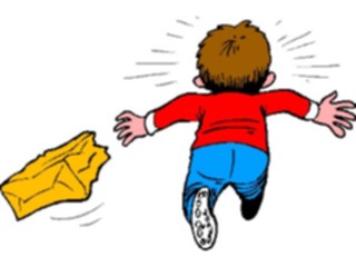 Sticker Custom Preview Image #050316 Education Schools Cartoons Boy Running Away