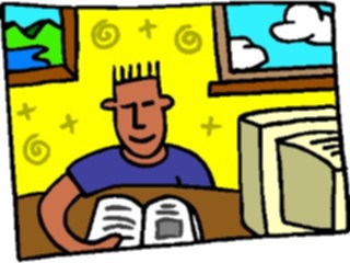 Sticker Custom Preview Image #050320 Education Schools Cartoons Boy Studying4