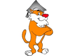 Sticker Custom Preview Image #050505 Education Schools Cartoons Graduate Tiger1