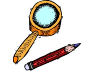 Sticker Custom Preview Image #050620 Education Schools Cartoons Pencil Magnifying Glass