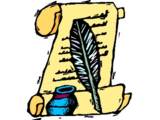 Sticker Custom Preview Image #050675 Education Schools Cartoons Quill Parchment2