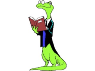 Sticker Custom Preview Image #050687 Education Schools Cartoons Reading Lizard