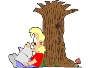 Sticker Custom Preview Image #050689 Education Schools Cartoons Reading Under Tree
