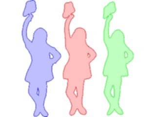 Sticker Custom Preview Image #050897 Education Schools Classroom Activities Cheerleaders Silhouette