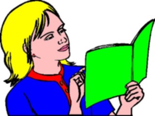 Sticker Custom Preview Image #050940 Education Schools Classroom Activities Girl Reading5