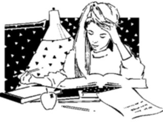 Sticker Custom Preview Image #050942 Education Schools Classroom Activities Girl Studying1
