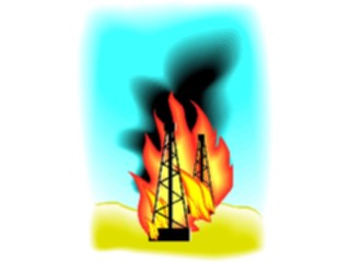Sticker Custom Preview Image #053200 Energy Oil Rig Tower Burning