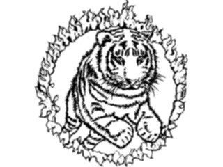 Sticker Custom Preview Image #053483 Entertainment Circus Carnival Circus Tigerwith Hoop