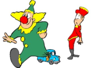 Sticker Custom Preview Image #053594 Entertainment Circus Carnival Clown Exiting Car