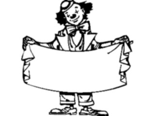 Sticker Custom Preview Image #053615 Entertainment Circus Carnival Clown Holding Banner1