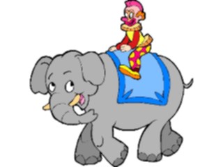 Sticker Custom Preview Image #053656 Entertainment Circus Carnival Clown Riding Elephant