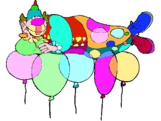 Sticker Custom Preview Image #053694 Entertainment Circus Carnival Clownwith Balloons06