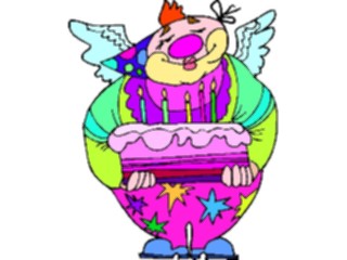 Sticker Custom Preview Image #053704 Entertainment Circus Carnival Clownwith Birthday Cake