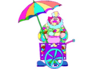 Sticker Custom Preview Image #053723 Entertainment Circus Carnival Clownwith Ice Cream Cart