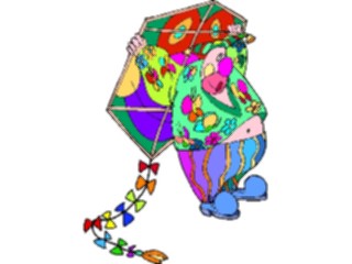 Sticker Custom Preview Image #053724 Entertainment Circus Carnival Clownwith Kite