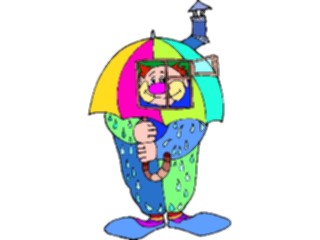 Sticker Custom Preview Image #053732 Entertainment Circus Carnival Clownwith Umbrella2