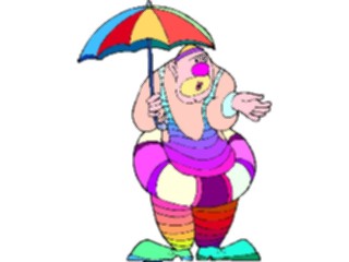 Sticker Custom Preview Image #053733 Entertainment Circus Carnival Clownwith Umbrella3
