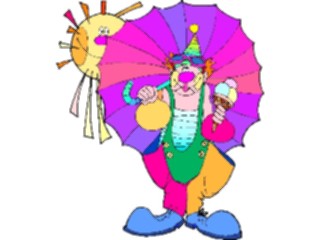 Sticker Custom Preview Image #053736 Entertainment Circus Carnival Clownwith Umbrella6