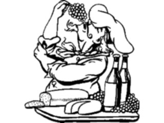 Sticker Custom Preview Image #054552 Entertainment Dining Chefwith Wine Cheese1