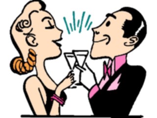 Sticker Custom Preview Image #054586 Entertainment Dining Couple Drinking1