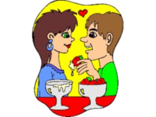 Sticker Custom Preview Image #054589 Entertainment Dining Couple Eating Strawberries