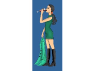 Sticker Custom Preview Image #054814 Entertainment Dining Woman Drinking1
