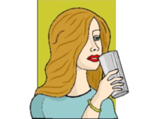 Sticker Custom Preview Image #054815 Entertainment Dining Woman Drinking2