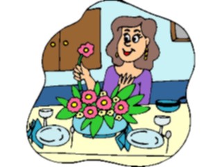 Sticker Custom Preview Image #054819 Entertainment Dining Woman Setting Table