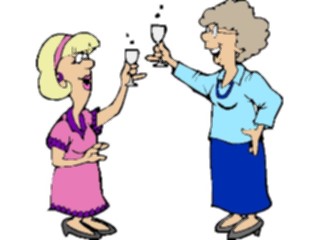 Sticker Custom Preview Image #054822 Entertainment Dining Women Toasting1