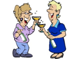 Sticker Custom Preview Image #054823 Entertainment Dining Women Toasting2