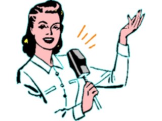 Sticker Custom Preview Image #055364 Entertainment Miscellaneous Woman Microphone