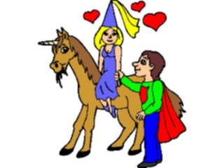 Sticker Custom Preview Image #055618 Fantasy Medieval Images Couple Unicorn