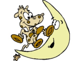 Sticker Custom Preview Image #055619 Fantasy Medieval Images Cow Jumpingover Moon