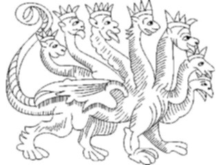 Sticker Custom Preview Image #055702 Fantasy Medieval Images Creature Seven Headed