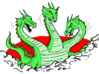 Sticker Custom Preview Image #055929 Fantasy Medieval Images Dragon Three Headed1
