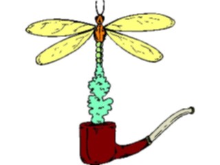 Sticker Custom Preview Image #055936 Fantasy Medieval Images Dragonfly Pipe
