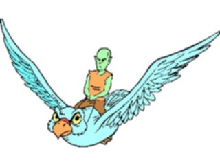 Sticker Custom Preview Image #055976 Fantasy Medieval Images Elf Riding Bird1