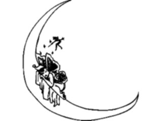 Sticker Custom Preview Image #056136 Fantasy Medieval Images Fairy Sleepingon Moon