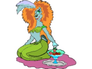 Sticker Custom Preview Image #056187 Fantasy Medieval Images Fox Girl Eating