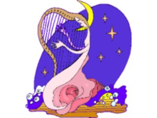 Sticker Custom Preview Image #056322 Fantasy Medieval Images Harp Woman