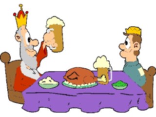 Sticker Custom Preview Image #056415 Fantasy Medieval Images King Soldier Feasting