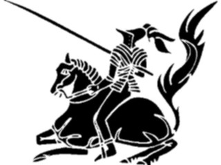 Sticker Custom Preview Image #056511 Fantasy Medieval Images Knight Silhouette01