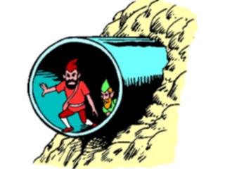 Sticker Custom Preview Image #056585 Fantasy Medieval Images Little Peoplein Pipe
