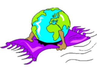 Sticker Custom Preview Image #056602 Fantasy Medieval Images Magic Carpet Globe